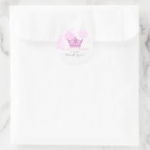 Sticker Rond Couronne rose et points Fête d'anniversaire royale (Sac)
