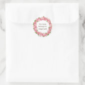 Sticker Rond Couronne rose florale sur plaque de nom du livre b (Sac)