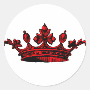 Sticker Rond Couronne royale dans le prince rouge, princesse,