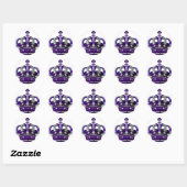 Sticker Rond Couronne royale violette (Feuille)