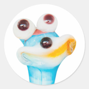 STICKER ROND COURRIEL EN VERRE SOURIANT