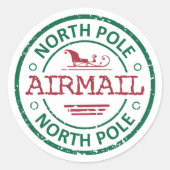 Sticker Rond Courrier aérien Festive du Pôle Nord (Devant)
