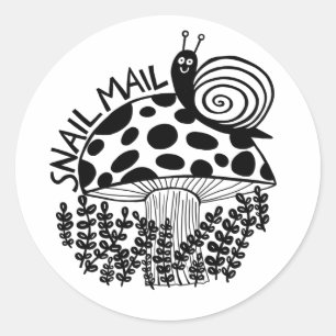 Sticker Rond COURRIER COURRIER COURRIER Champignons PERSONNALIS
