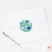Sticker Rond Courrier dans le monde (Enveloppe)