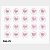 Sticker Rond Courrier heureux Yay de coeurs roses (Feuille)