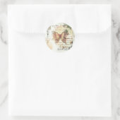 Sticker Rond Courrier papillon vintage (Sac)
