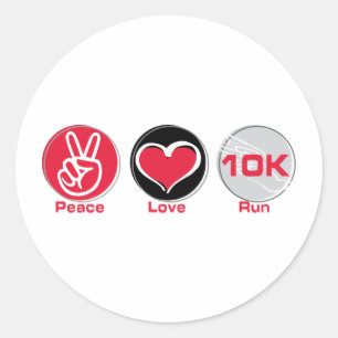 Sticker Rond Course 10K d'amour de paix