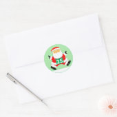 Sticker Rond Course à pied Noël Fêtes (Enveloppe)