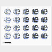 Sticker Rond course automobile numéro 12 bleu (Feuille)