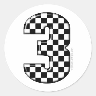 Sticker Rond course automobile numéro 3
