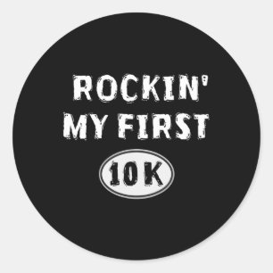 Sticker Rond Course de 10 km drôle Entraînement Cadeau de nouve