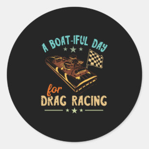 Sticker Rond Course de bateau-dragster belle journée bateau rap