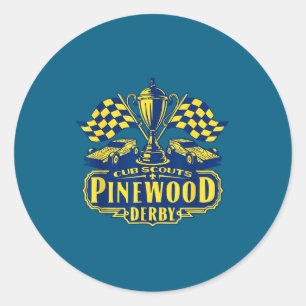 Sticker Rond Course de derby en bois de pin des louveteaux avec