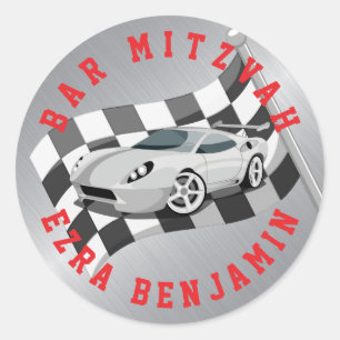 Sticker Rond Course de karting Bar Mitzvah
