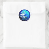 STICKER ROND COURSE DE LUNE BLUE TURTTUE SEA (Sac)