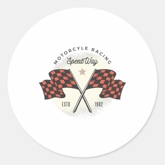 Sticker Rond Course de motocyclettes Vintages (Devant)