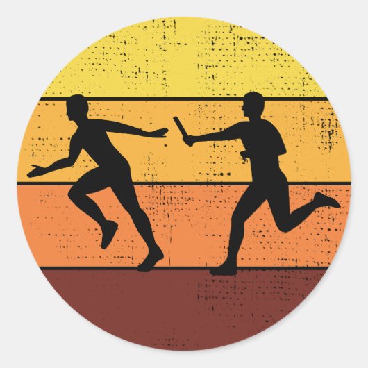 Sticker Rond Course de relais Athlète piste et course sur le te (Devant)