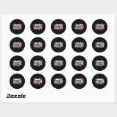 Sticker Rond Course de Sprint Car Drapeau USA (Feuille)