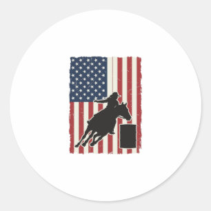 Sticker Rond Course de tonneaux Drapeau américain Design vector