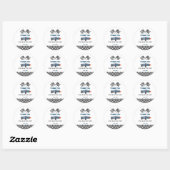 Sticker Rond Course de voiture Baby shower bleu (Feuille)