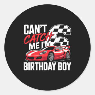 Sticker Rond Course de voitures de course 6e anniversaire ne pe