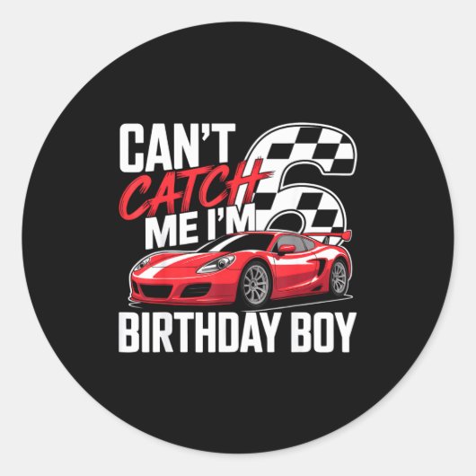 Sticker Rond Course de voitures de course 6e anniversaire ne pe (Devant)