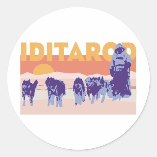 Sticker Rond Course d'Iditarod (Devant)