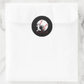Sticker Rond Course Drôle de Catcher Bysebyll Lance Softbyll S (Sac)