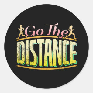 Sticker Rond Course longue distance pour femmes - Marathon Runn