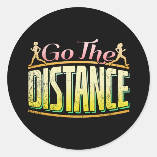 Sticker Rond Course longue distance pour femmes - Marathon Runn (Devant)