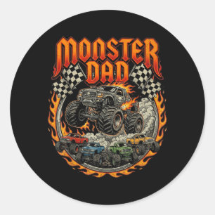 Sticker Rond Course tout terrain Fête des pères Monster Truck P