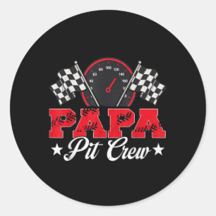 Sticker Rond Course Voiture Anniversaire Fête Racine Famille Pa