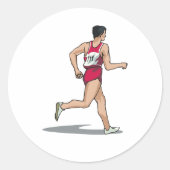 Sticker Rond Course Walker Athlète Sports Runner en mouvement (Devant)
