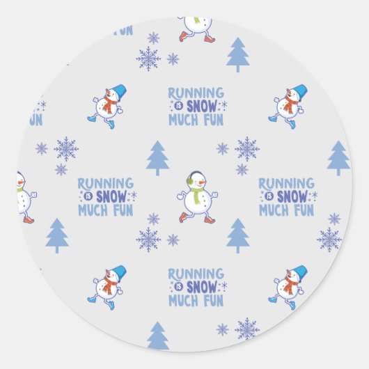 Sticker Rond Courses hivernales - Arbre de Noël de Snowman (Devant)