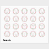 Sticker Rond Courte couronne rose florale avec arc bébé fille d (Feuille)