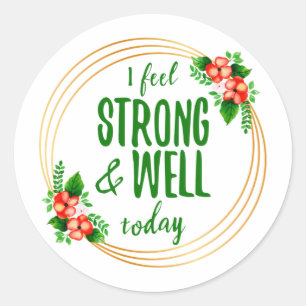 Sticker Rond courtes affirmations sur la force et le bien-être