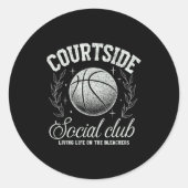 Sticker Rond Courtside Social Club Basketball Bleachers Life Qu (Devant)