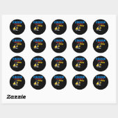 Sticker Rond Cousin Anniversaire Cool de construction de l'équi (Feuille)