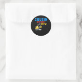 Sticker Rond Cousin Anniversaire Cool de construction de l'équi (Sac)