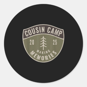 Sticker Rond Cousin Camp 2025 Création de souvenirs Été amusant