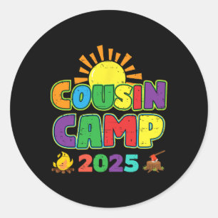 Sticker Rond Cousin Camp 2025 Vacances en famille Camping été C