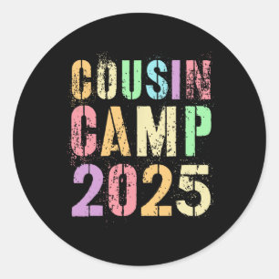 Sticker Rond Cousin Camp 2025 Vacances en famille Camping été C