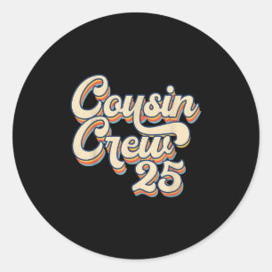 Sticker Rond Cousin Crew 2025 Family Reunion Vacation Beach Tri
