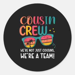Sticker Rond Cousin Crew 2025 Réunion de famille Faire des souv