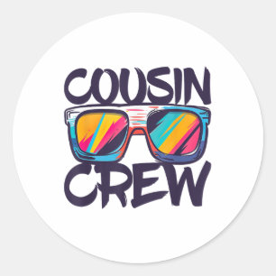 Sticker Rond Cousin Crew Chemise Adultes Enfants Correspondant 