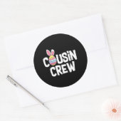 Sticker Rond Cousin Crew Cute Bunny Matching Easter Day Rabbit (Enveloppe)