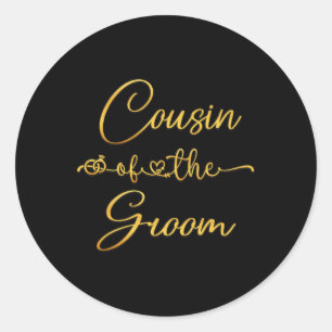 Sticker Rond Cousin De La Groom Mariage Idée Pour Lui