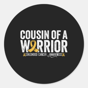 Sticker Rond Cousin Of A Warrior Childhood Cancer Awareness