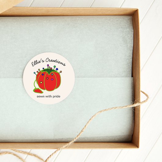 Sticker Rond Coussin à menton rouge à marmite Roun classique à