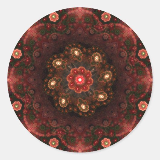 Sticker Rond Coussin floral (Devant)